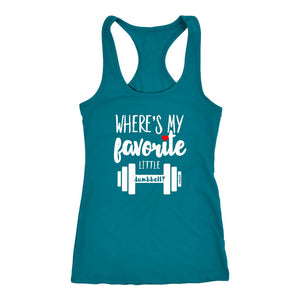 Mom & Baby Workout Tank Set, My Favorite Little Dumbbell, Shirt+Baby Grow for a Fitness Mom of Girls / Boys