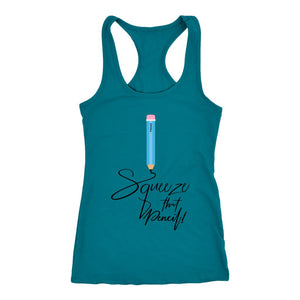 Squeeze That Pencil! Chest Day Women's Workout Tank, Coach Gift for Girls Who Lift - Obsessed Merch