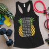 Cardio Zoo Motivational Quote Pineapple Womens Workout Racerback Tank Top