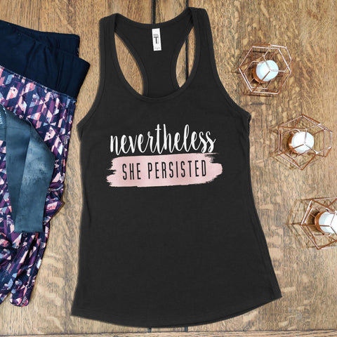 Image of Nevertheless She Persisted Fierce Womens Workout Racerback Tank Top