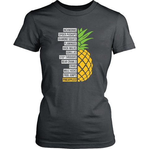 Image of Cardio Zoo Workout Shirt, Womens Pineapples Tee, Ladies Fitness T-Shirt, Coaching Gift