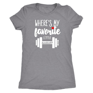 Mom & Baby Workout Shirt Set, My Favorite Little Dumbbell, T-Shirt+Baby Grow for a Fitness Mom of Girls / Boys