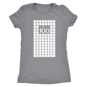 I Commit to 100 Tick Boxes, Womens T-shirt, Ladies Workout Tracker Tee #MM100 Inspired - Obsessed Merch