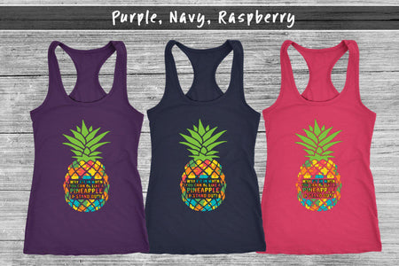 Pineapple Autism Awareness Tank Top, Workout Shirt For Women, Autistic Support Pineapples Top - Obsessed Merch