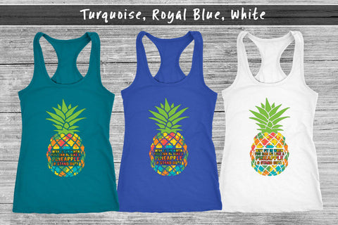 Image of Pineapple Autism Awareness Tank Top, Workout Shirt For Women, Autistic Support Pineapples Top - Obsessed Merch
