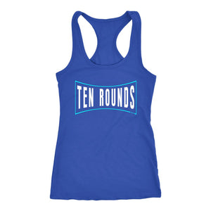 10 Boxing Rounds Tank, Womens Boxing Fitness Shirt, Ladies 1, 2, Punch Coach Gift - Obsessed Merch
