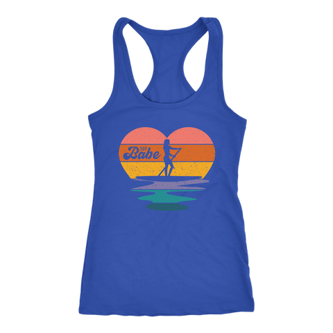 Image of Paddleboard Tank Womens SUP Babe Stand Up Paddle Boarding Love Heart Sunset Shirt Ladies Girls Paddleboarding Gifts