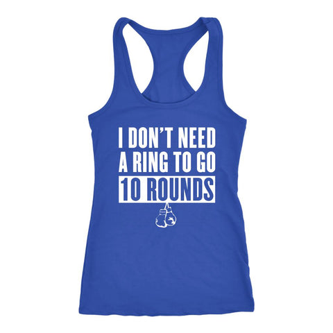 Image of 10 Boxing Rounds Tank, Womens Workout Shirt, Ladies Home Punching Exercise Top, Motivational Fitness Coach Gift #WhiteEdition - Obsessed Merch