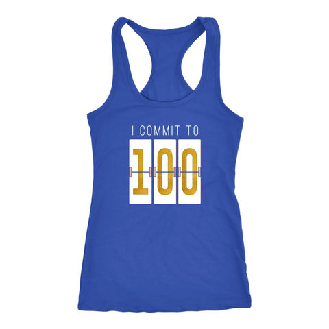 Image of I Commit to 100 Workouts, Womens Workout Tank, Coach Challenge Shirt, MM100 Coaching Gift - Obsessed Merch