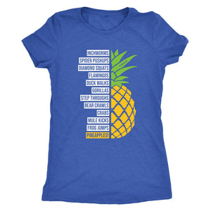 Cardio Zoo Workout Shirt, Womens Pineapples Tee, Ladies Triblend Fitness T-Shirt, Coach Challenge Group Gift