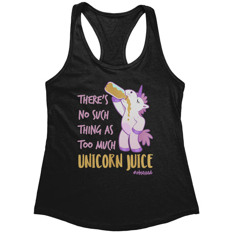 Image of Unicorn Workout Tank for Women There's No Such Thing As Too Much Unicorn Juice Coach Gift Womens Shirt