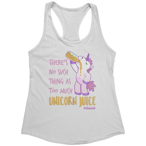 Image of Unicorn Workout Tank for Women There's No Such Thing As Too Much Unicorn Juice Coach Gift Womens Shirt