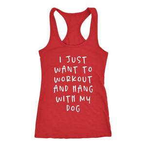 Dog Mom Shirt, Dog Mom Gift, Womens Workout And Hang With My Dog Tank Top, Dog Lover Fitness Gift