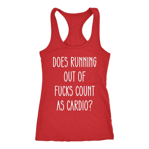 Image of Funny Workout Shirts, Womens Cardio Fitness Tank, Ladies Rude Gym Shirt, Running Out Of F*cks, Lifting, Hiit Tank Top