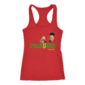 Women's Team Donald Yellow Band Moment Racerback Tank Top - Obsessed Merch