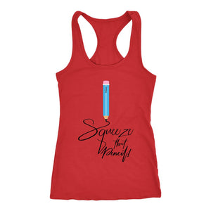 Squeeze That Pencil! Chest Day Women's Workout Tank, Coach Gift for Girls Who Lift - Obsessed Merch