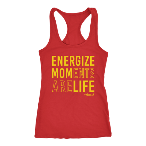 Image of ENERGIZE MOMents Are LIFE Womens Dance Workout Racerback Tank Top