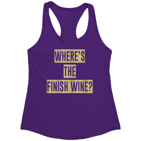 Image of Where's The Finish Wine White Wine Womens Racerback Tank