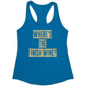 Where's The Finish Wine White Wine Womens Racerback Tank