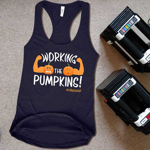 L4: Women's Working The Pumpkins! Racerback Tank Top - Obsessed Merch