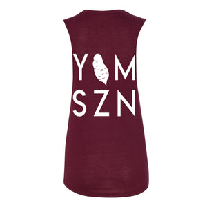 YAM SZN with Yam Womens 6-45 Inspired Muscle Tank Ladies Workout Cut Off Shirt Coach Challenge Group Gift