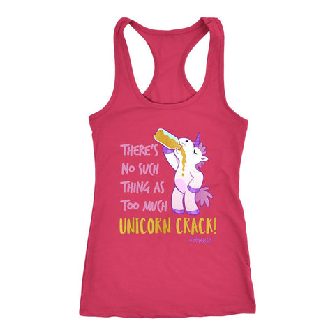 Image of There's No Such Thing As Too Much Unicorn Crack Women's Racerback Tank Top - Obsessed Merch