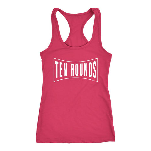 Image of 10 Boxing Rounds Tank, Womens Boxing Fitness Shirt, Ladies 1, 2, Punch Coach Gift #WhiteEdition - Obsessed Merch