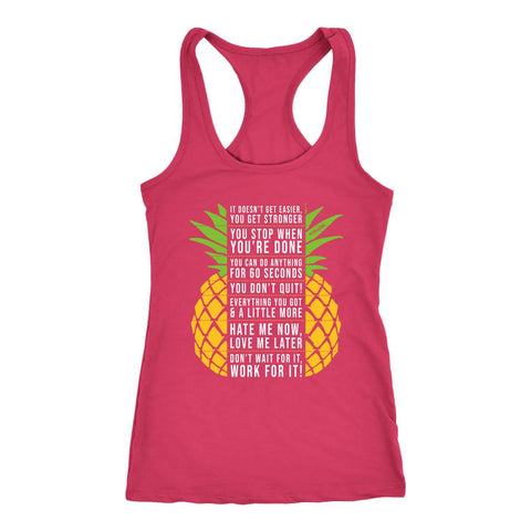 Image of Cardio Zoo Motivational Quote Pineapple Womens Workout Racerback Tank Top