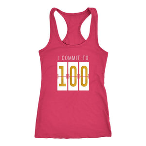 I Commit to 100 Workouts, Womens Workout Tank, Coach Challenge Shirt, MM100 Coaching Gift - Obsessed Merch