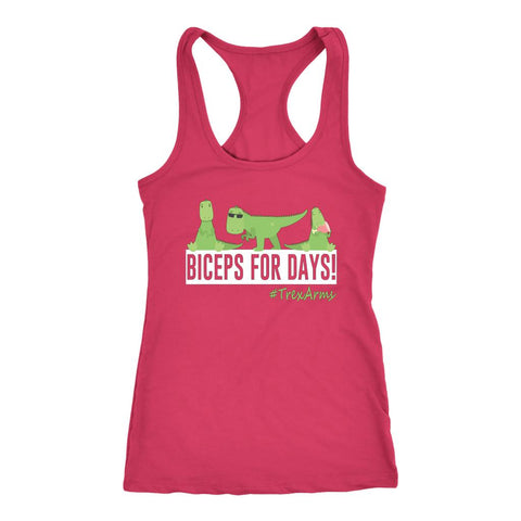 Image of L4: Women's Biceps For Days #TrexArms Racerback Tank Top - Obsessed Merch