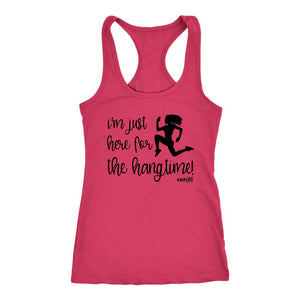 Be 100 Tank, I'm Just Here for the Hangtime! Womens Racerback Shirt, Silhouette Design, Workout Coach Gift - Obsessed Merch