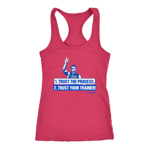 Image of L4 Women's Trust The Process. Trust Your Trainer! Racerback Tank Top - Obsessed Merch