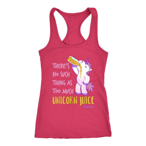 Image of There's No Such Thing As Too Much Unicorn Juice Women's Racerback Tank Top - Obsessed Merch