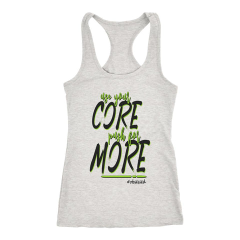 Image of T:20 Women's Use Your Core, Push For More Racerback Tank Top - Obsessed Merch