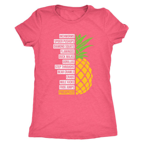 Image of Cardio Zoo Workout Shirt, Womens Pineapples Tee, Ladies Triblend Fitness T-Shirt, Coach Challenge Group Gift