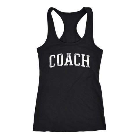 Image of COACH Workout Tank, Womens Challenge Group Shirt, Ladies Team Coach Gift, Distressed Fitness Top