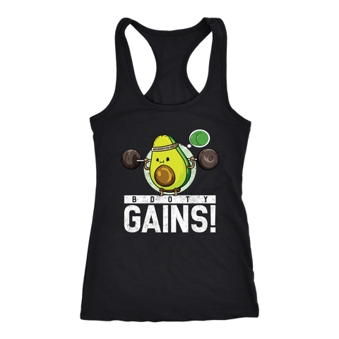 Image of Avocado Booty Day Workout Tank Womens Booty Gains Gym Shirt Ladies Weight Training Gift
