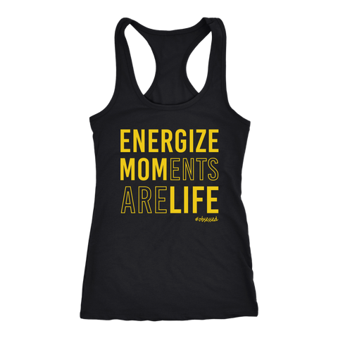 Image of ENERGIZE MOMents Are LIFE Womens Dance Workout Racerback Tank Top