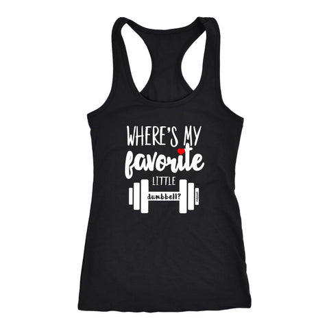 Image of Mom & Baby Workout Tank Set, My Favorite Little Dumbbell, Shirt+Baby Grow for a Fitness Mom of Girls / Boys