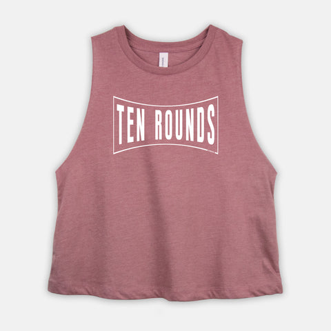 Ten Boxing Rounds Cropped Tank Top Womens Short Workout Shirt Lady Boxer Coach Gift #WhiteEdition