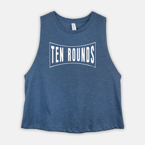 Image of Ten Boxing Rounds Cropped Tank Top Womens Short Workout Shirt Lady Boxer Coach Gift #WhiteEdition