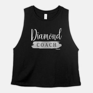 DIAMOND COACH Cropped Tank Womens Workout Crop Shirt Ladies Fitness Coaching Reward Gift