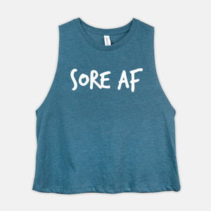 Sore AF Crop Shirt Womens Liift and Hiit Workout Cropped Tank Top Ladies Lifting Crop Tops Fitness Coach Challenge Group Gift