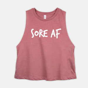 Sore AF Crop Shirt Womens Liift and Hiit Workout Cropped Tank Top Ladies Lifting Crop Tops Fitness Coach Challenge Group Gift