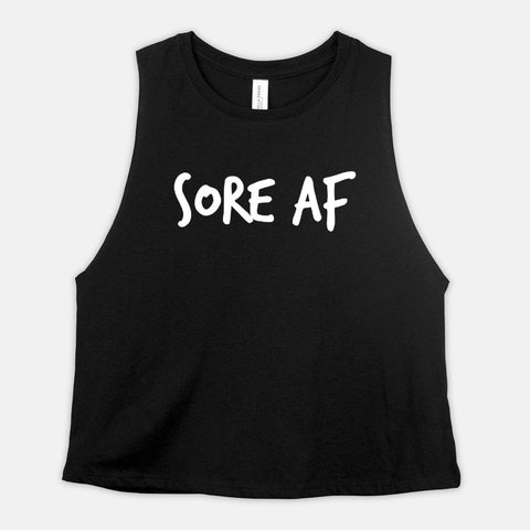 Image of Sore AF Crop Shirt Womens Liift and Hiit Workout Cropped Tank Top Ladies Lifting Crop Tops Fitness Coach Challenge Group Gift