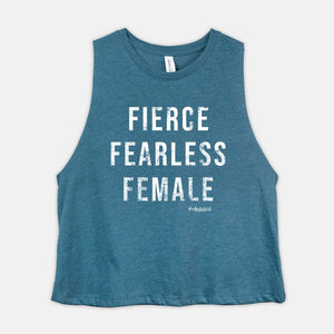 Strong Women Crop Top Fierce Fearless Female Workout Racerback Cropped Tank Feminist Ladies Fitness Shirt