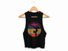 Yoga Handstand Crop Top Womens Sunset Silhouette Positive Vibes Cropped Racerback Asana Cropped Tank