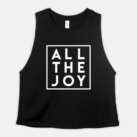 Image of ALL THE JOY Crop Top Let's Dance Workout Cropped Tank Womens Get Up Fitness Coach Shirt