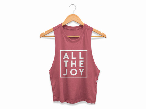Image of ALL THE JOY Crop Top Let's Dance Workout Cropped Tank Womens Get Up Fitness Coach Shirt
