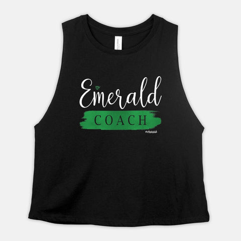 Image of EMERALD COACH Cropped Tank Womens Workout Crop Shirt Ladies Fitness Coaching Reward Gift